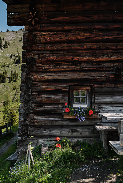 Traditionel alpehytte i Großarltal, en del af den autentiske alpine natur og kultur omkring DAS EDELWEISS.