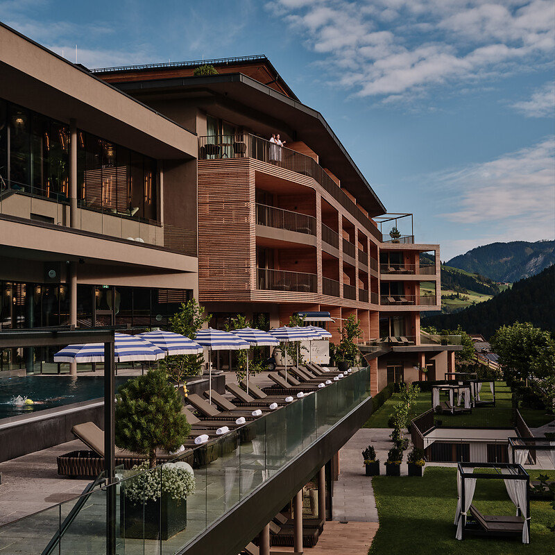 DAS EDELWEISS five star hotel austria in grossarl outside view in the Grossarltal