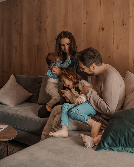 Family in a luxurious family suite in Austria, Großarl
