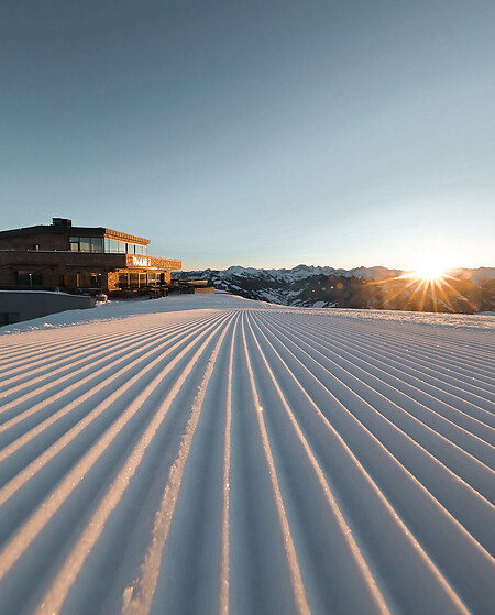 View to the best ski in ski out resort austria
