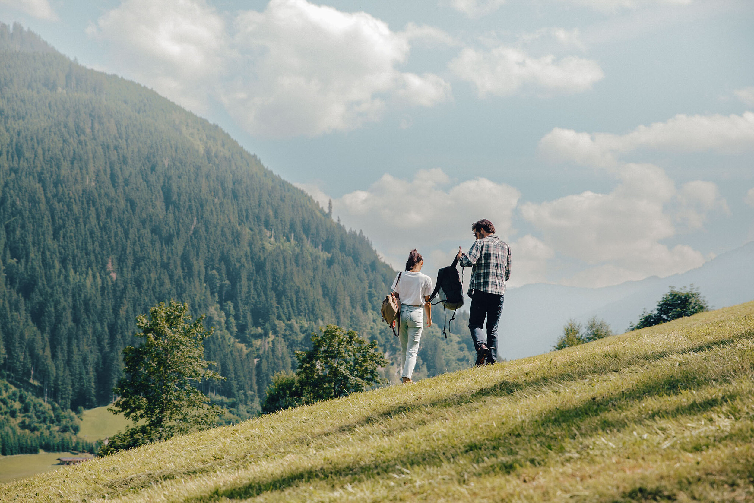Couple hiking in the Salzburger Land region in the Großarltal