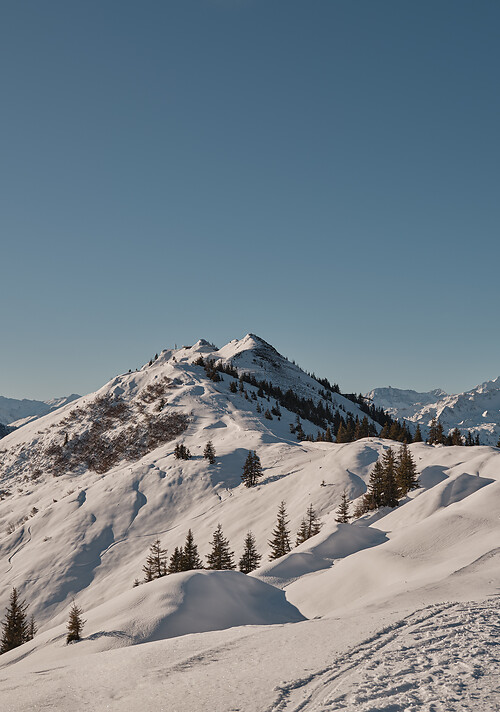 Panoramic view of the snow-covered landscape in the Großarltal